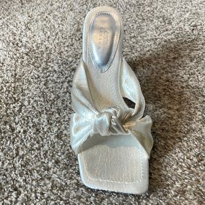 ASOS Design Wide Fit satin twist mules